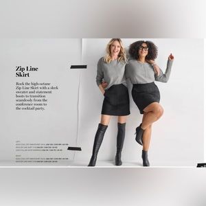 Cabi Zip Line Skirt, Size 10 NWOT Spring 23 sold out item, black